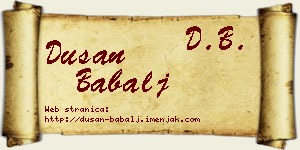 Dušan Babalj vizit kartica
